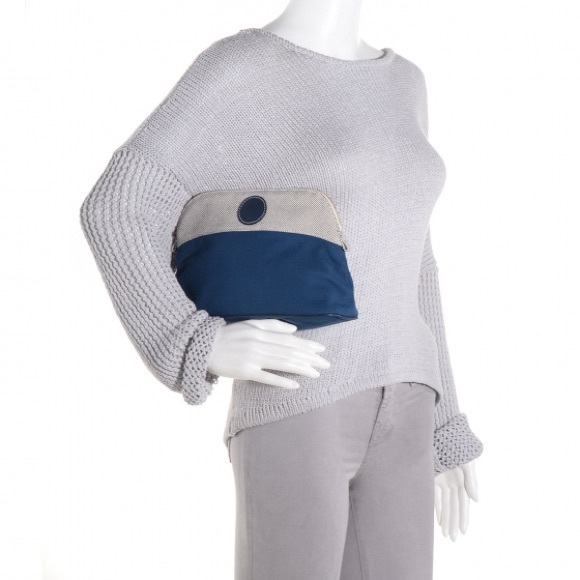 Hermes Rare Collectors Canvas Bolide Samarcande Toiletry Case MM Indigo Bleu - Picture 16 of 17